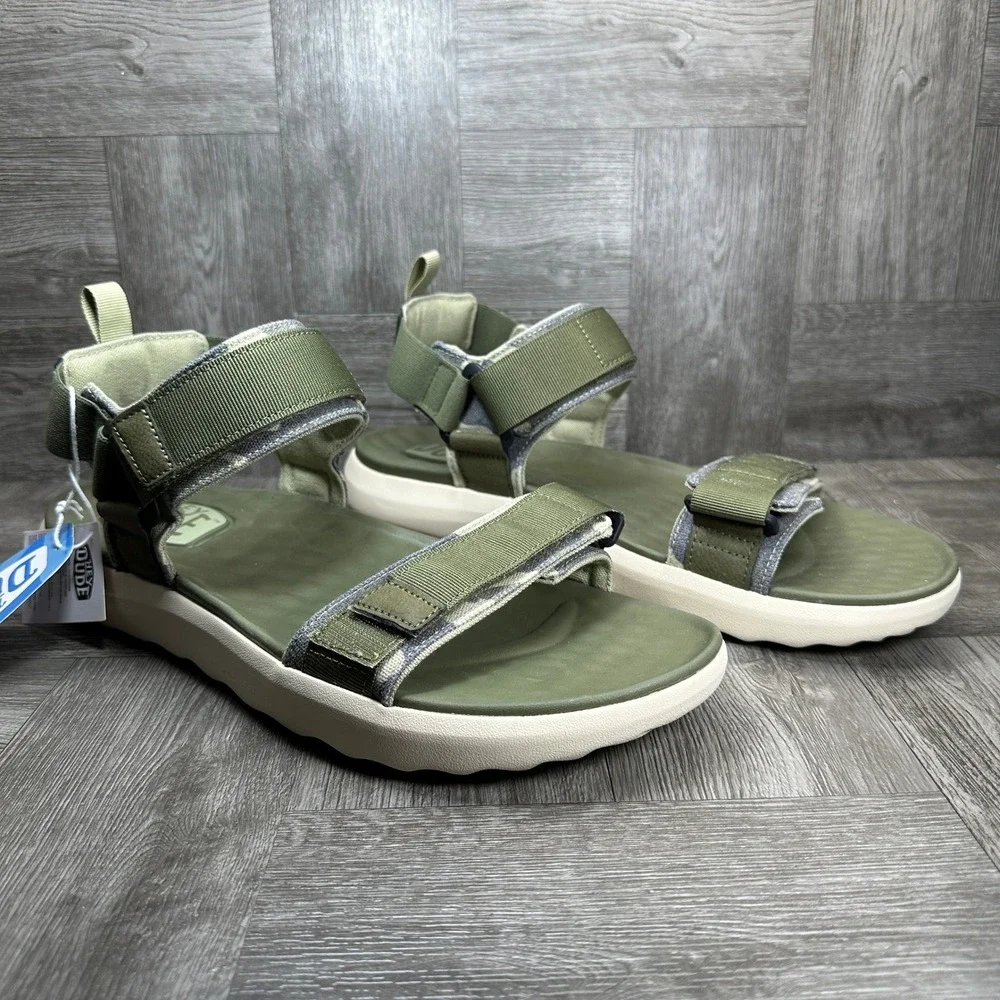 Hey Dude Carson Sandal Mens 13 Green Camo Sport Mode Lightweight Casual NEW